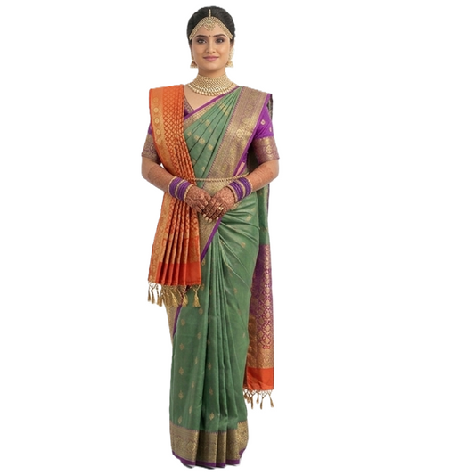 Shela For Bride Paithani Semi Silk.