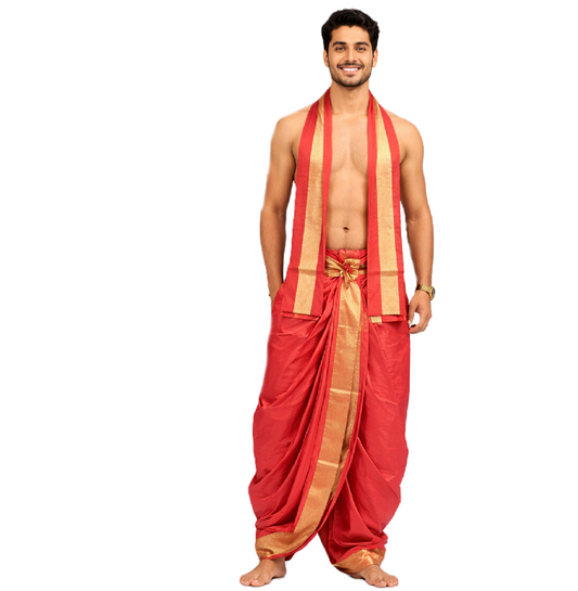 Dhoti for men ready to wear Best for Spiritual moments , free size Aboli color