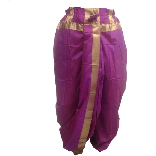 Dhoti for men ready to wear Best for Spiritual moments color Plum - Paithani color, free size Art Silk