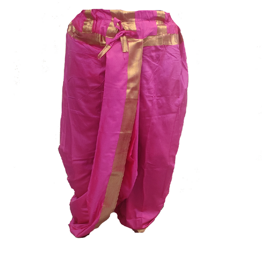 Dhoti for men ready to wear Best for holistic moments Rani Pink color, free size Catelon Silk