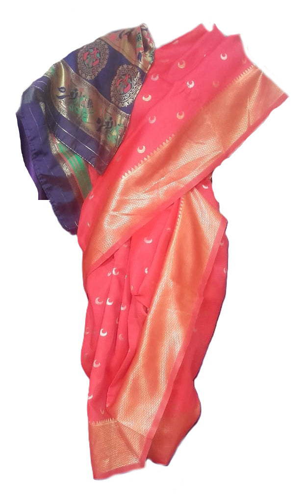 Girls nauvari saree wedding collection Pink