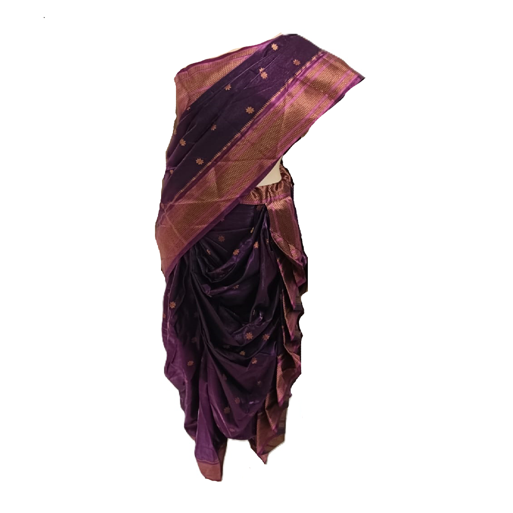A nauvari sarees for women Wedding special -Plum