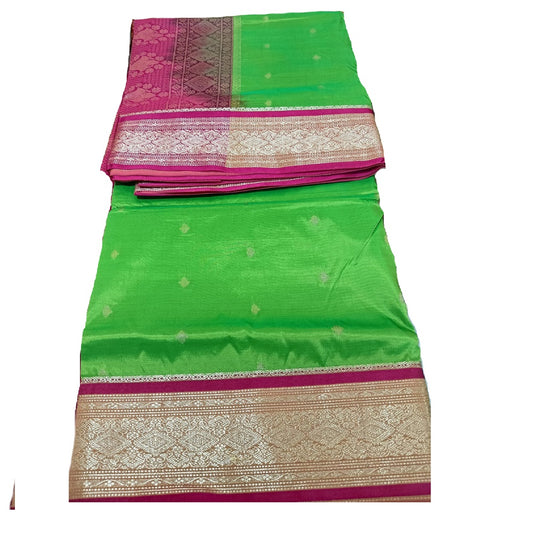 Nauvaari saree for wedding and festivals pista green Unstitched