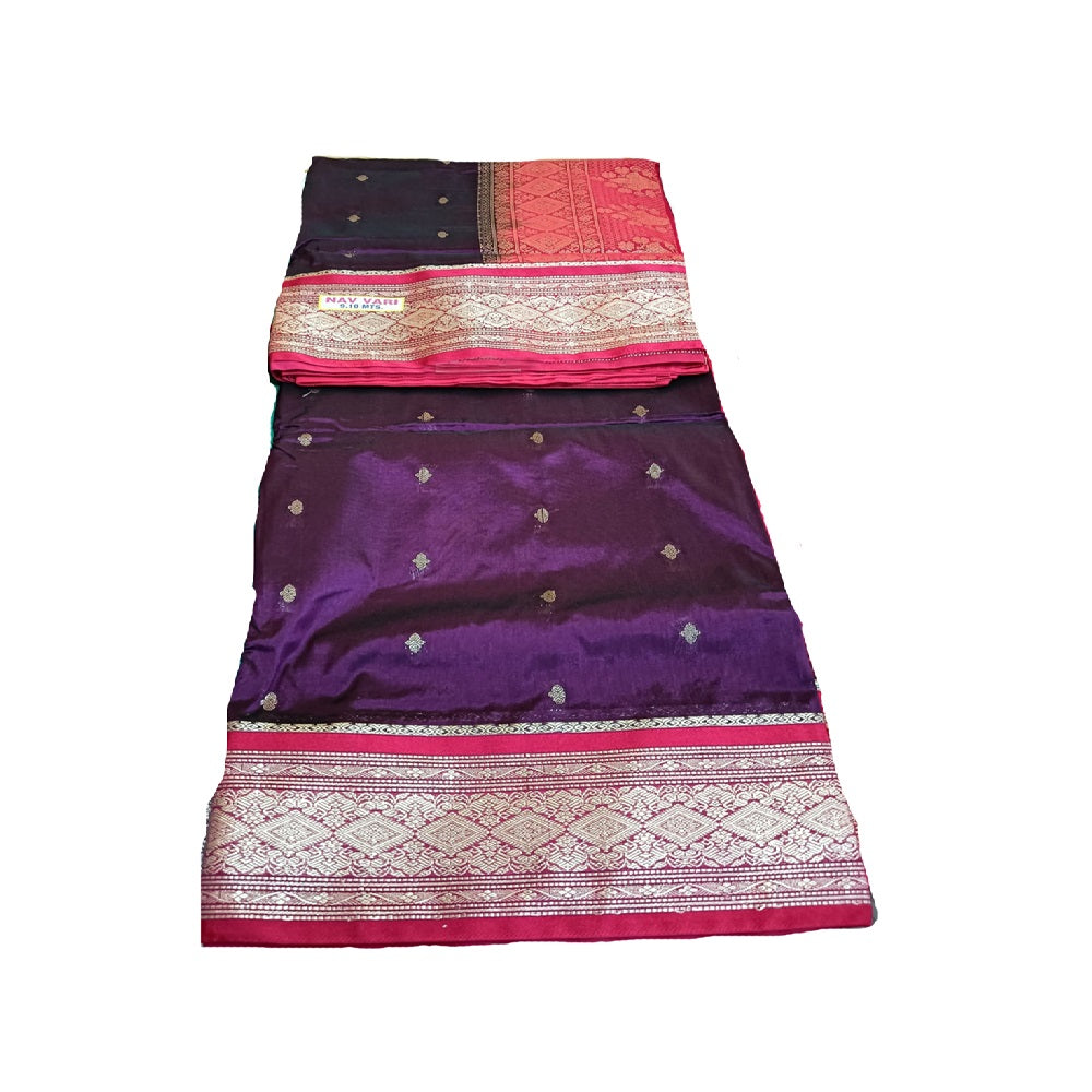 Nauvaari saree for wedding and festivals purplr Unstitched