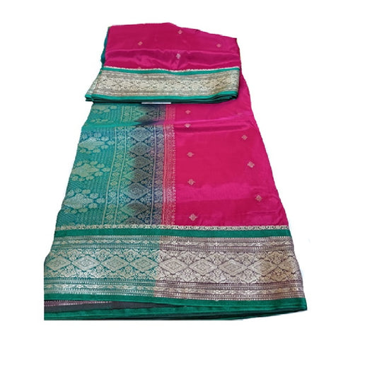 Nauvaari saree for wedding and festivals Pink Unstitched