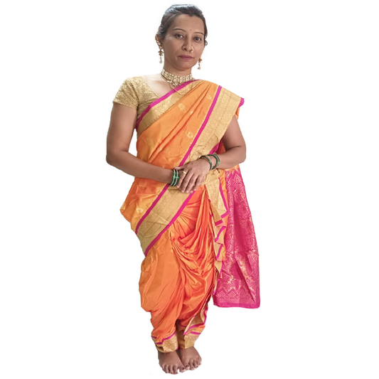 A Wedding saree for bride fresh and bright colour combinations. Shahi Peshvai