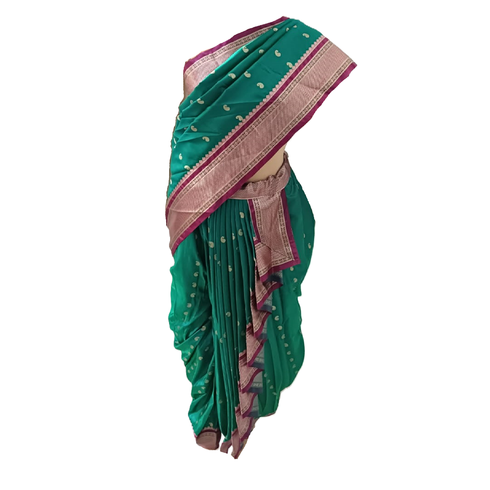 nauvaari sarees for women gauri ganpati special Fresh Green Colour