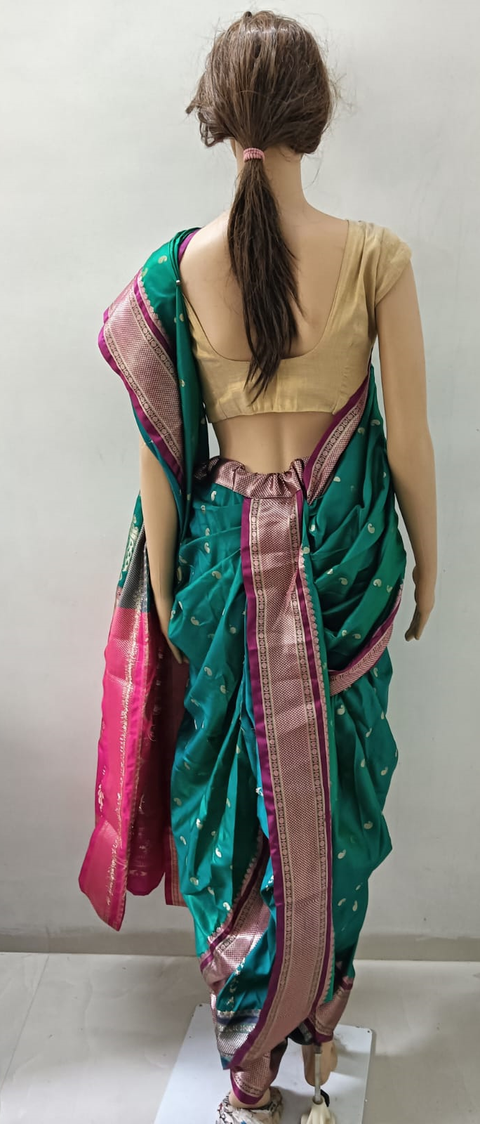 nauvaari sarees for women gauri ganpati special Fresh Green Colour