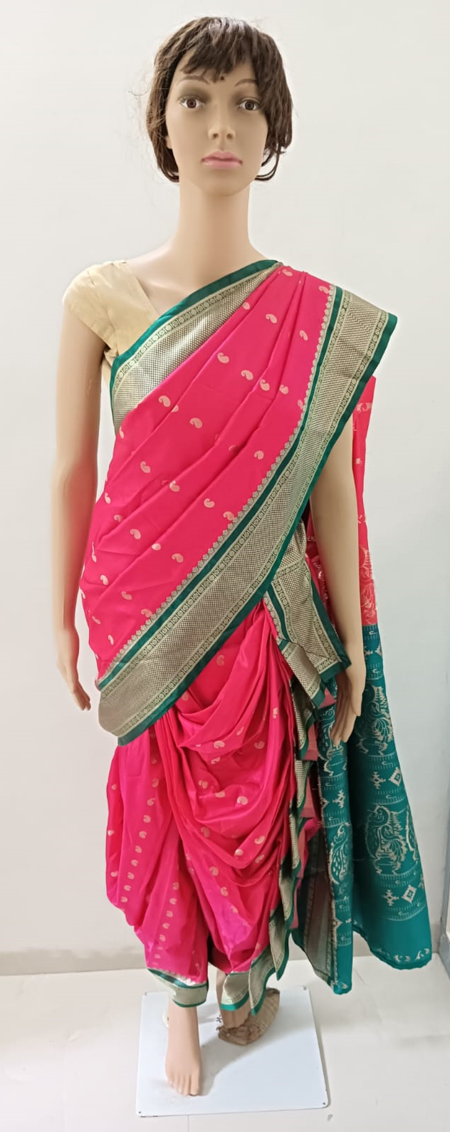 nauvaari sarees for women gauri ganpati special Rani Pink colour