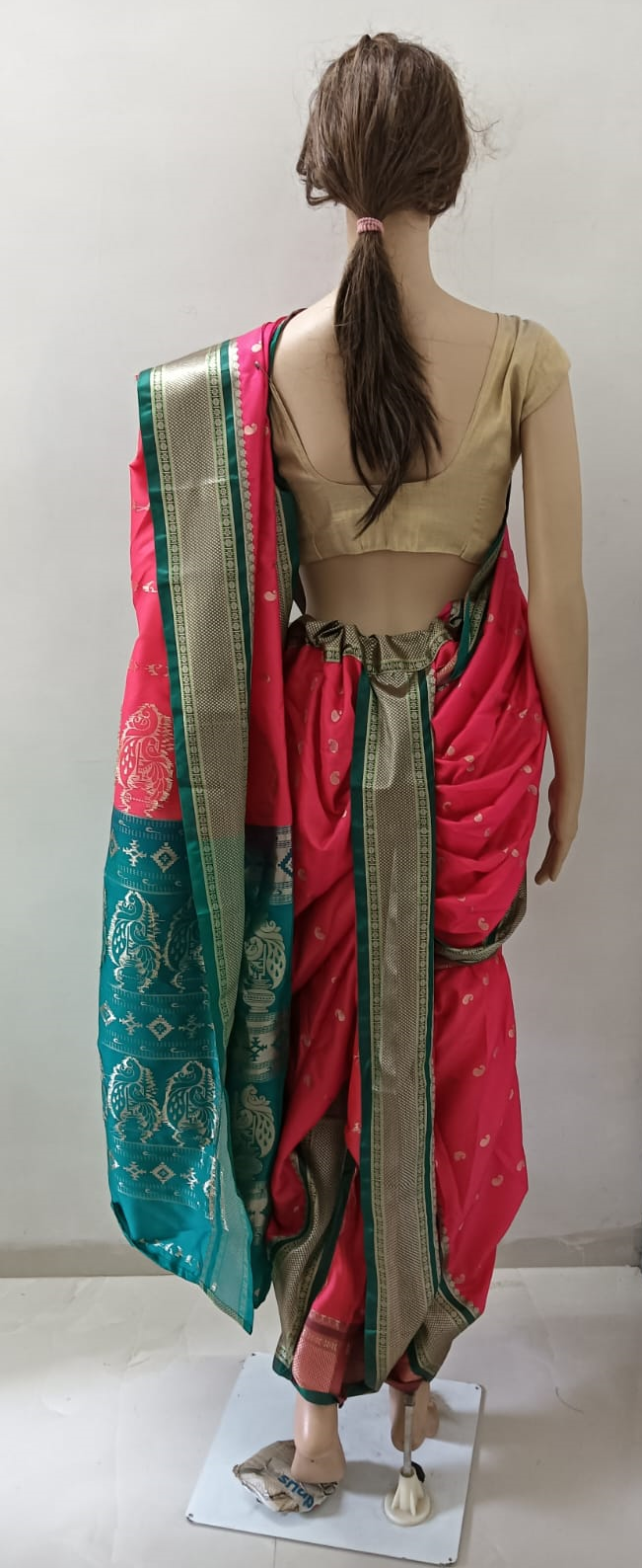 nauvaari sarees for women gauri ganpati special Rani Pink colour