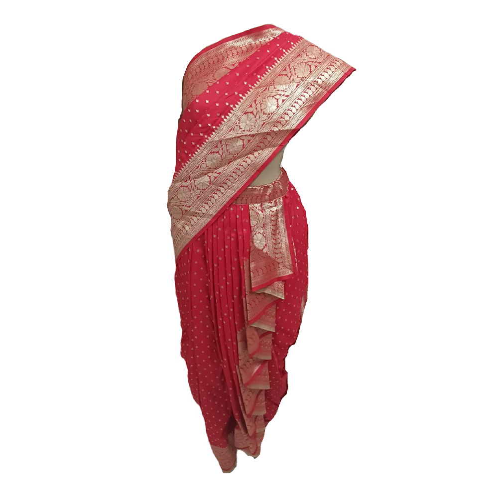 nauvaari sarees for women Wedding special Banarasi (Red)