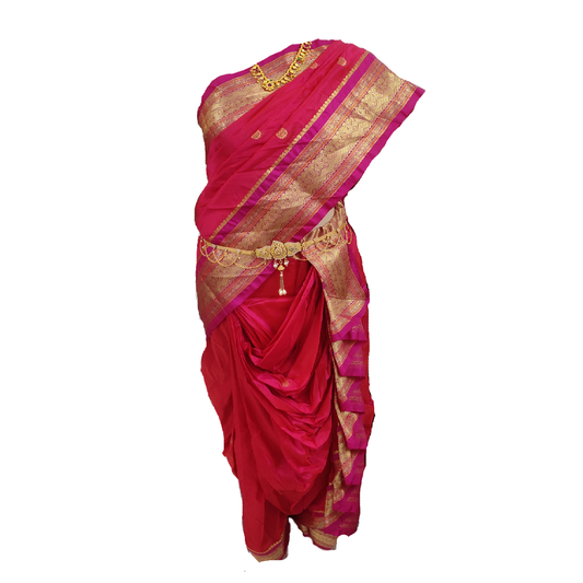 GIA Women's Silk Bridal saree With Blouse Piece. (Gulbakshi color)