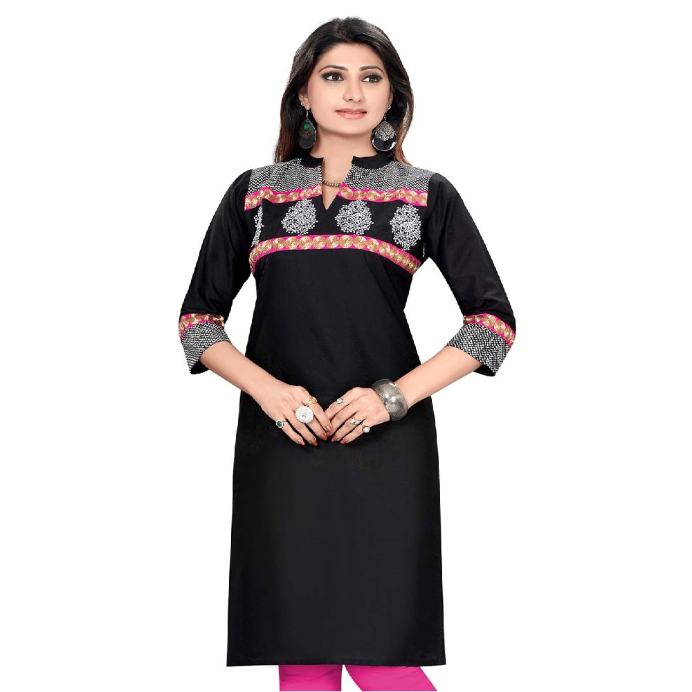 Cotton Black Kurti Sankranti Special