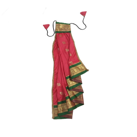 Traditional gudi Vastra with Rani Pink colour Muniya border