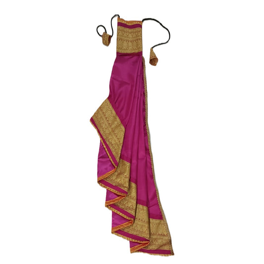 Traditional gudi Vastra with Dark Pink colour Kanjivaram border