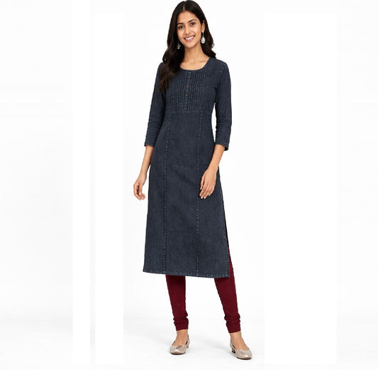Carbon Black Denim Kurtis for Women