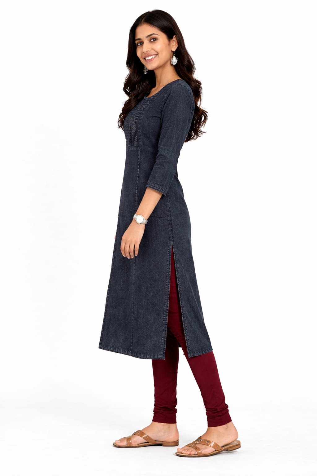 Carbon Black Denim Kurtis for Women