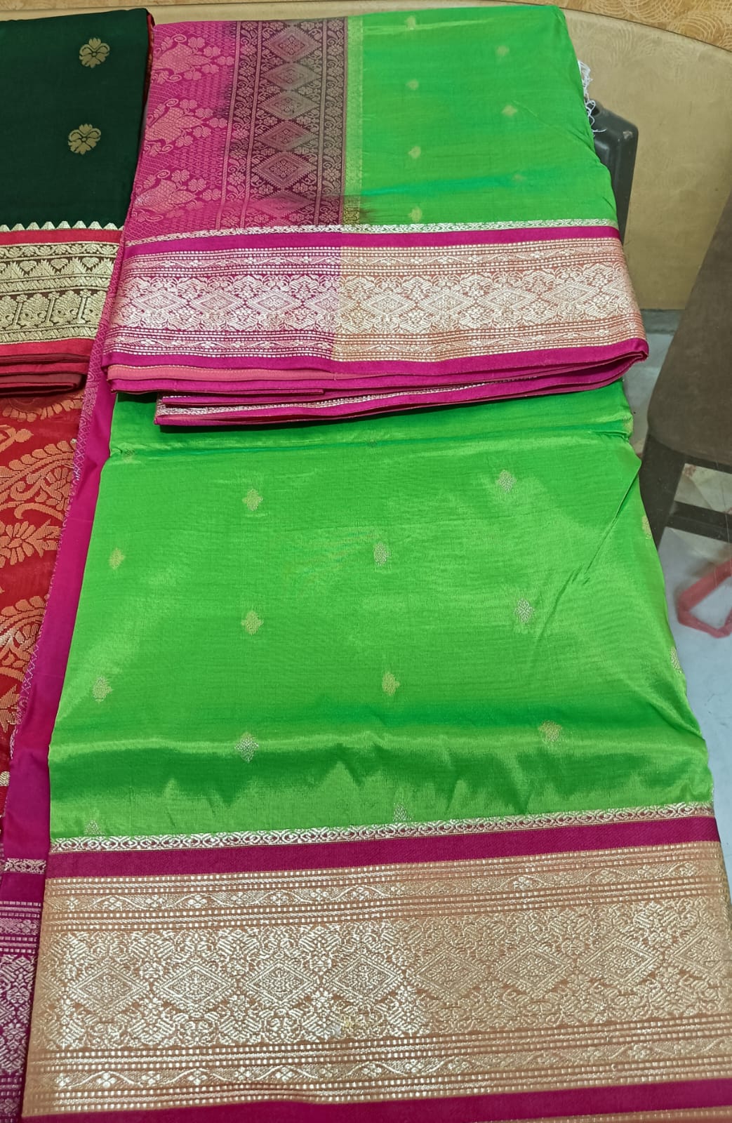 Nauvaari saree for wedding and festivals pista green Unstitched