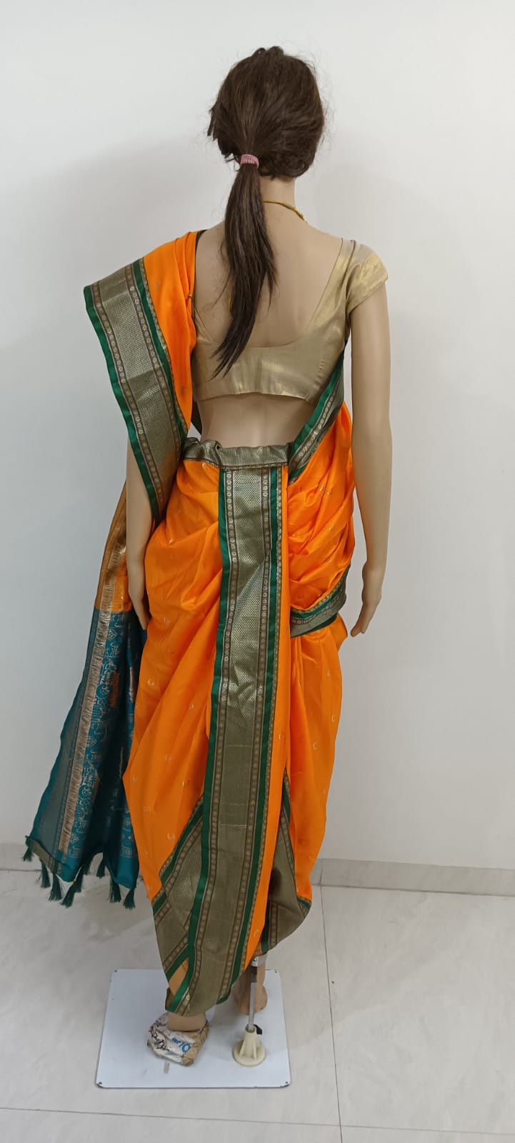 Nauvaari sarees for women Gauri Ganpati Special - Maau Silk - Mango yellow
