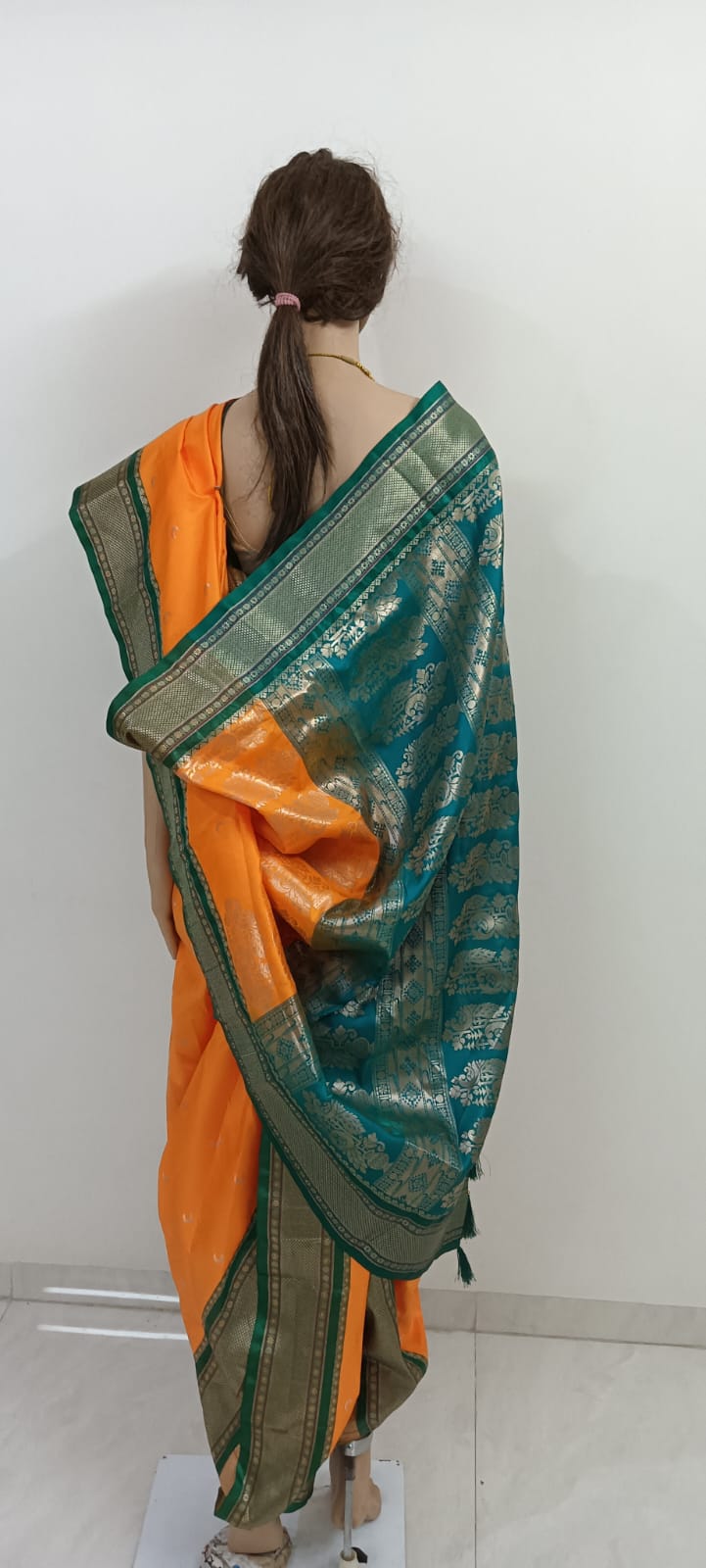 Nauvaari sarees for women Gauri Ganpati Special - Maau Silk - Mango yellow