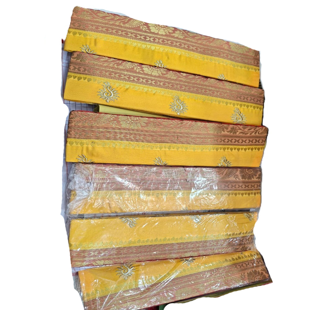 Groom Turban/topi/cap in Paithani - Yellow