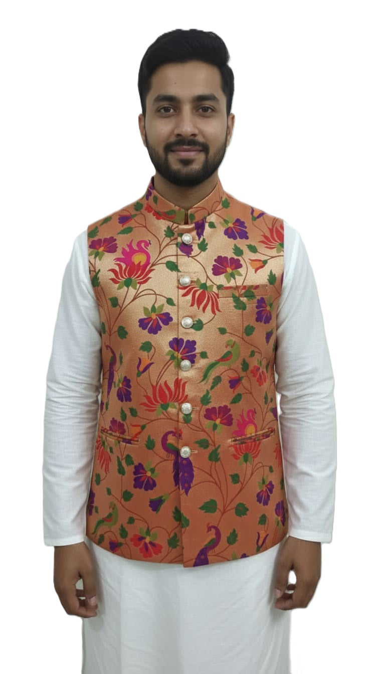 A Paithani Jacket For Men wedding collection Export quality