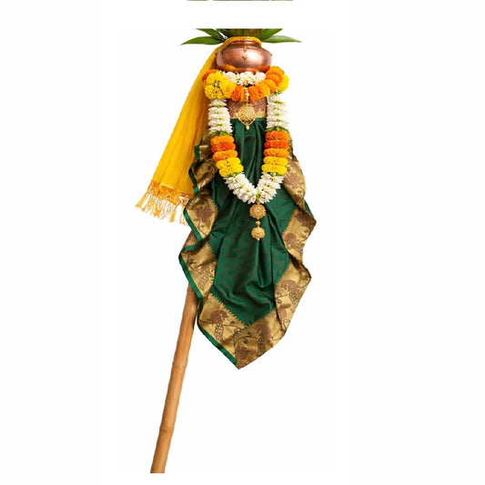 Traditional gudi Vastra Silk colour (Green) Shankh Shape