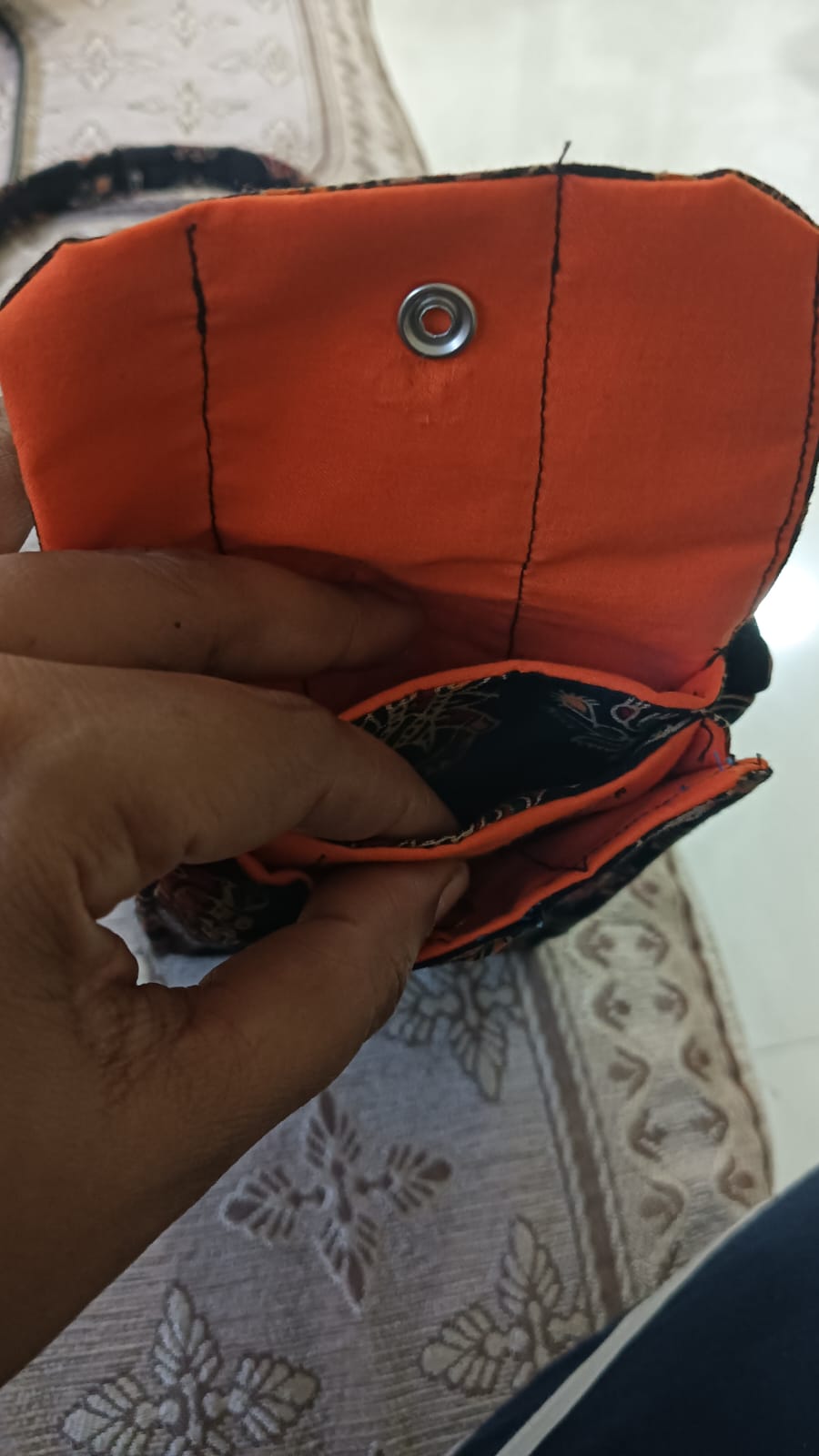 Mobile Pouch/Sling purse, Gurjari cotton traditional print