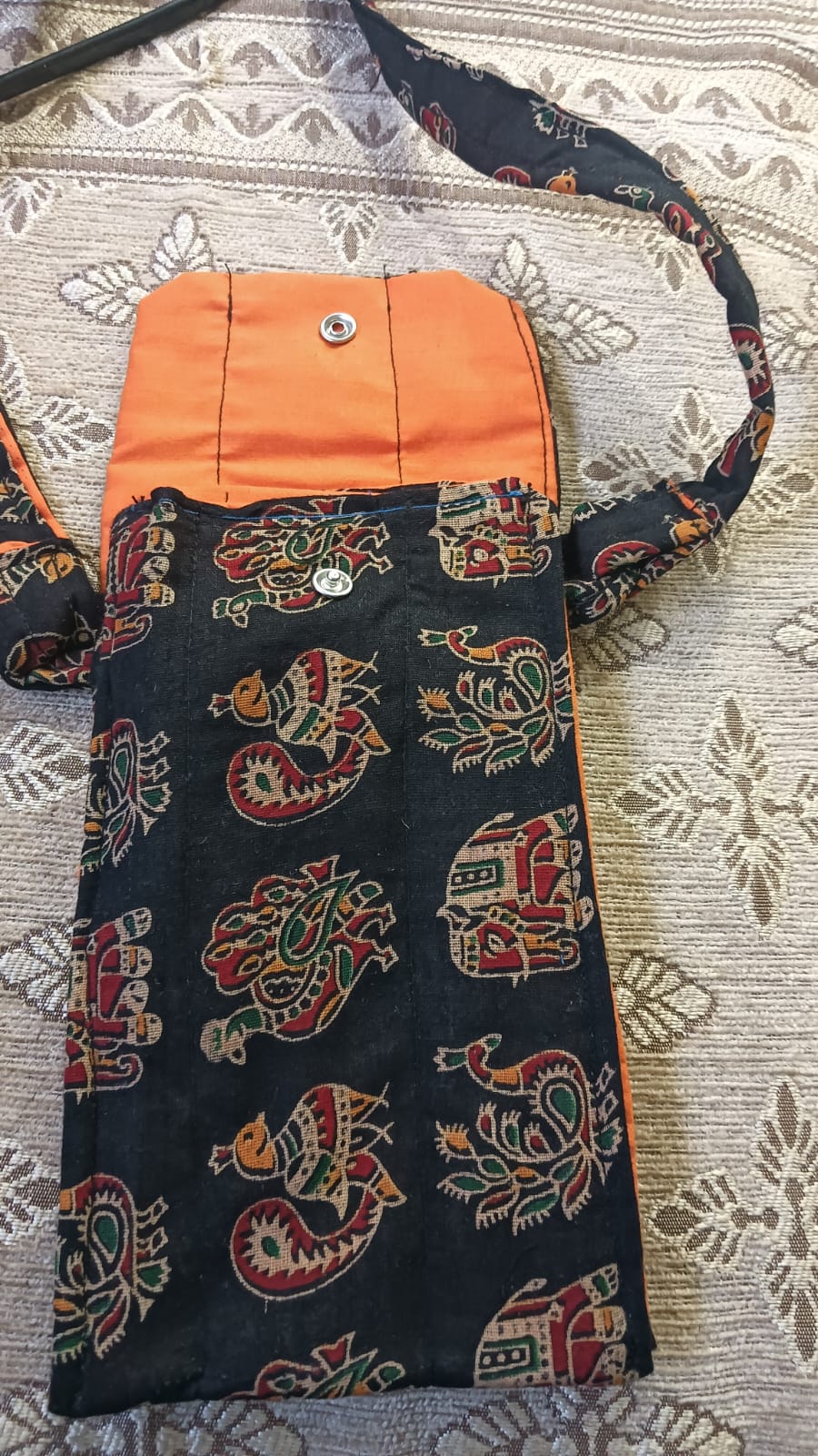 Mobile Pouch/Sling purse, Gurjari cotton traditional print