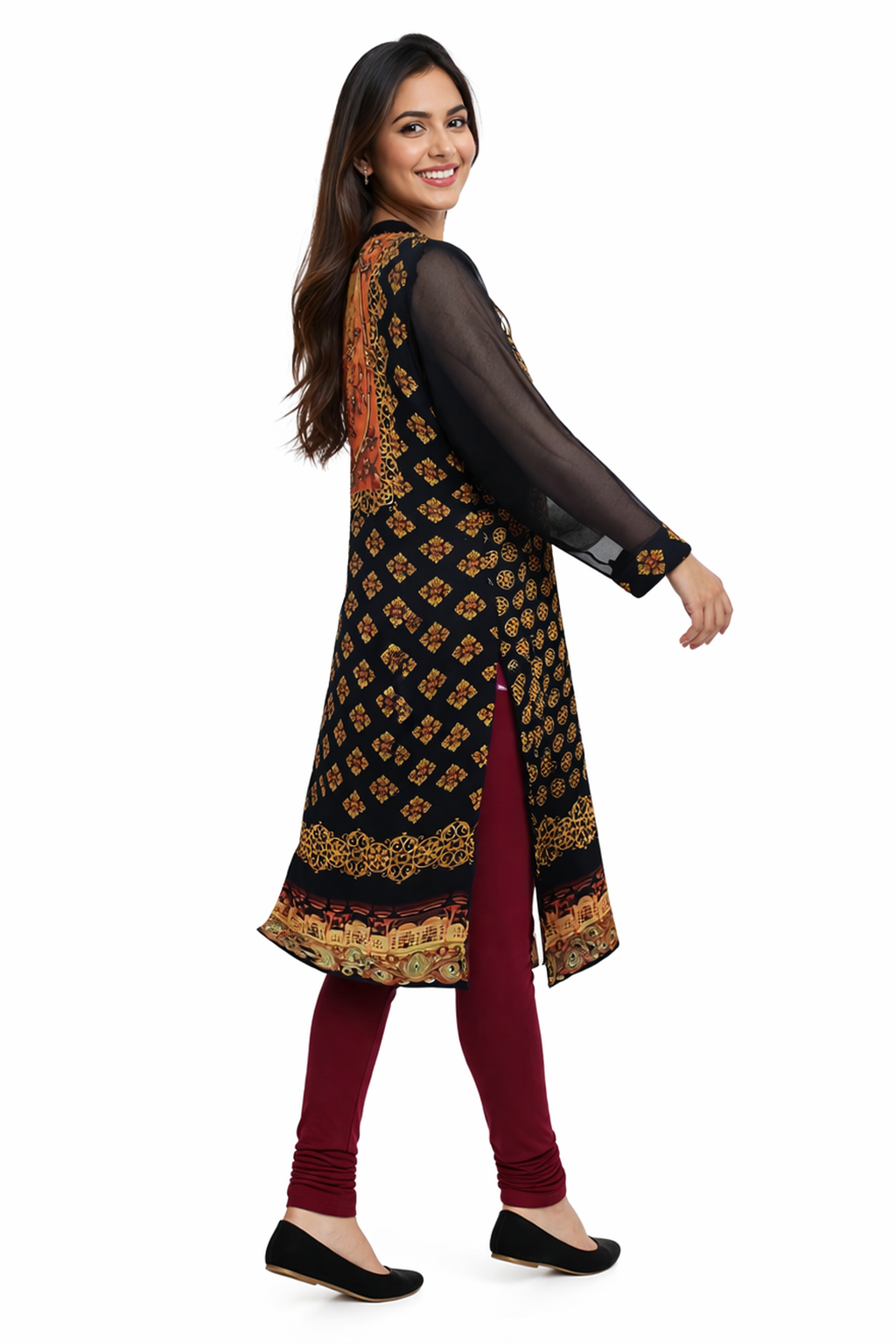 Georgette digital print kurtis best for all occassions