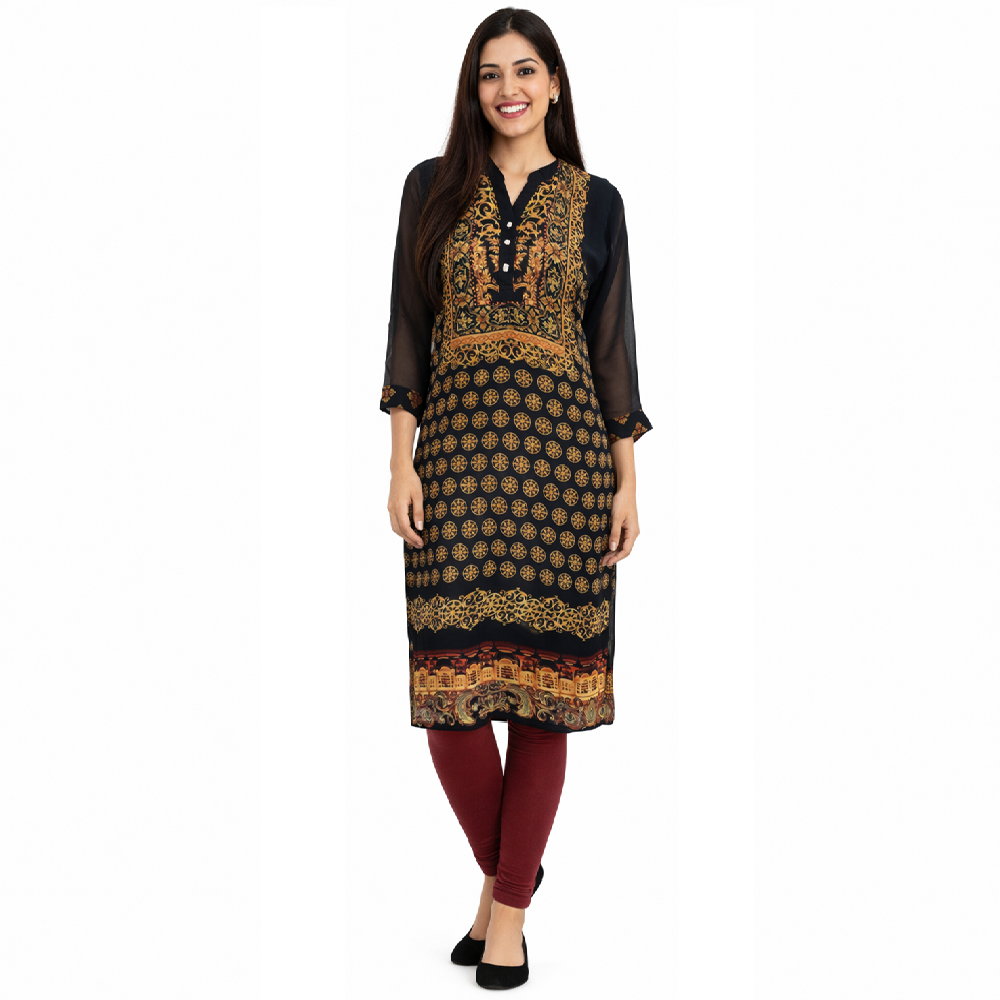Georgette digital print kurtis best for all occassions