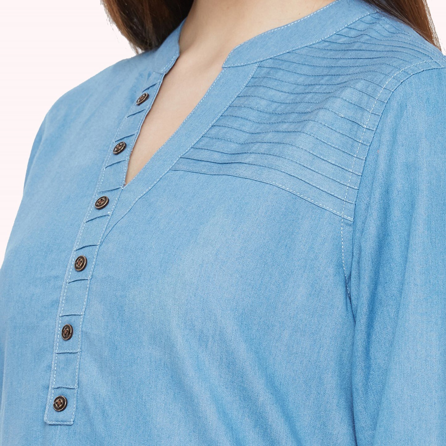 Denim Kurtis for Women Light Blue