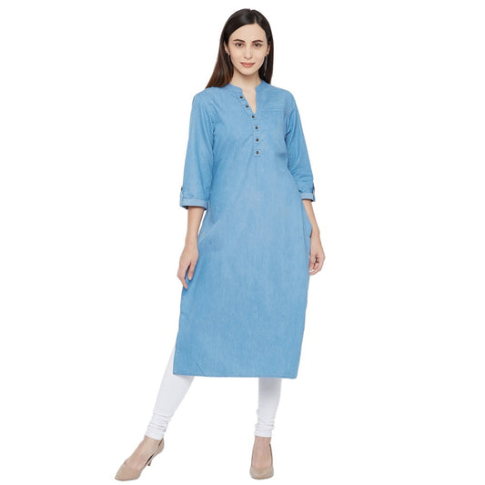 Denim Kurtis for Women Light Blue