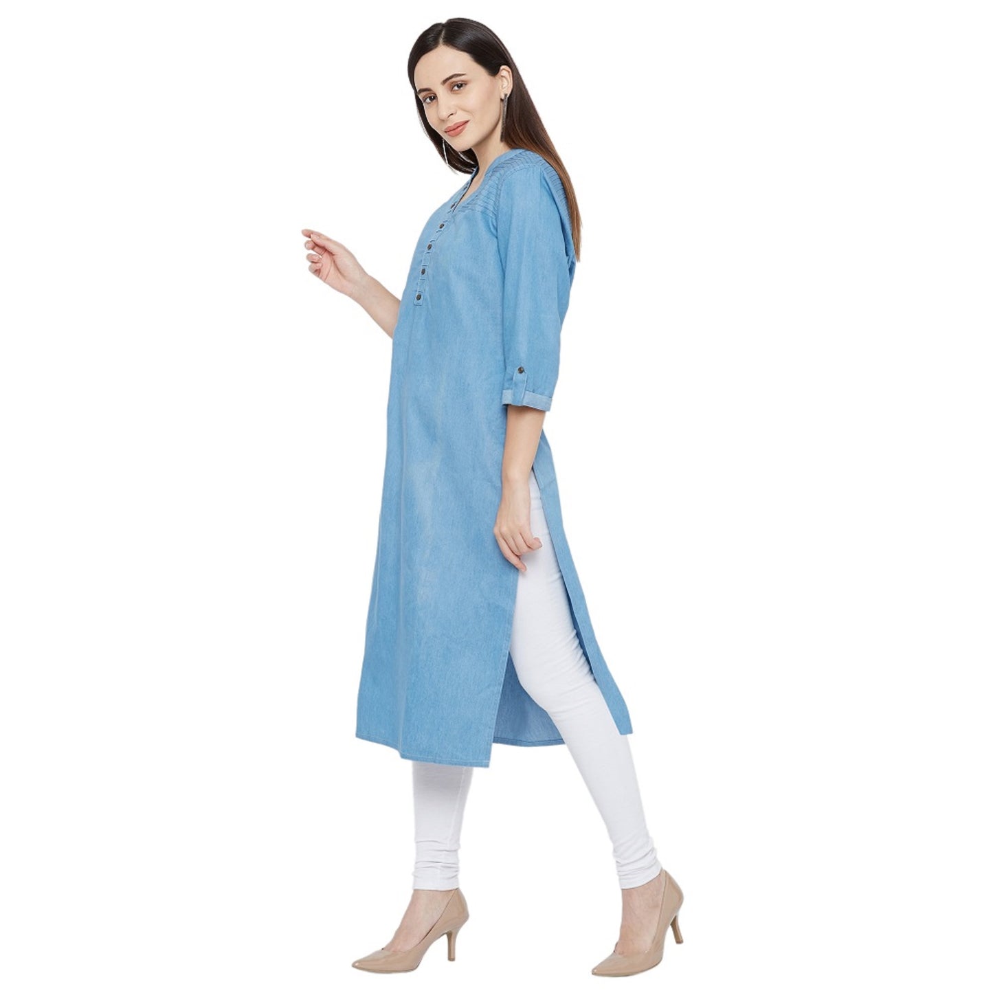 Denim Kurtis for Women Light Blue