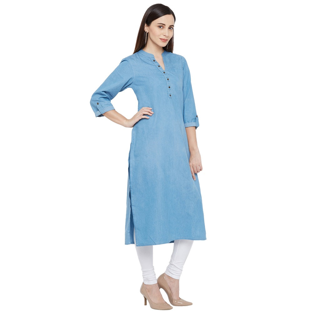 Denim Kurtis for Women Light Blue