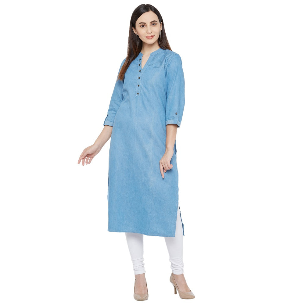 Denim Kurtis for Women Light Blue