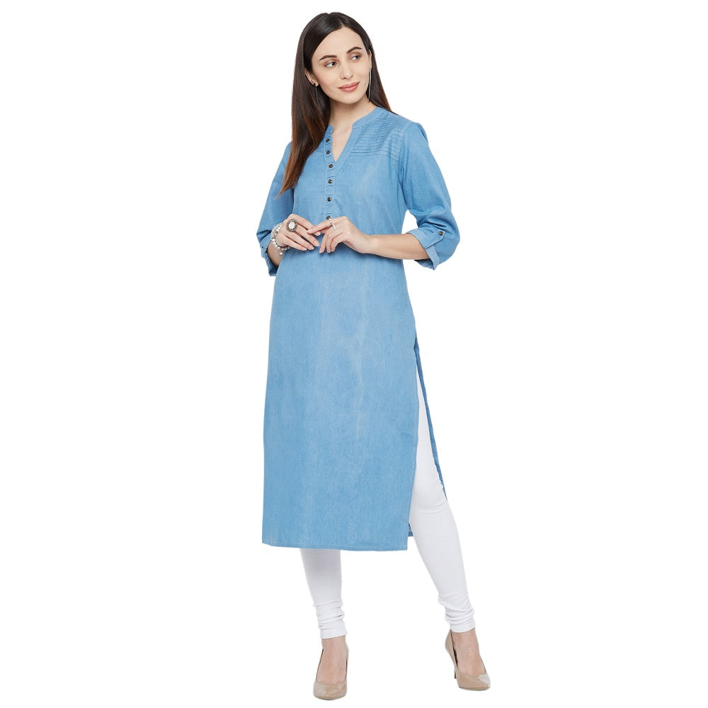 Denim Kurtis for Women Light Blue