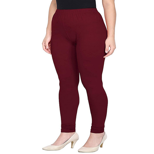 Dark Maroon Cotton Hosiery leggings