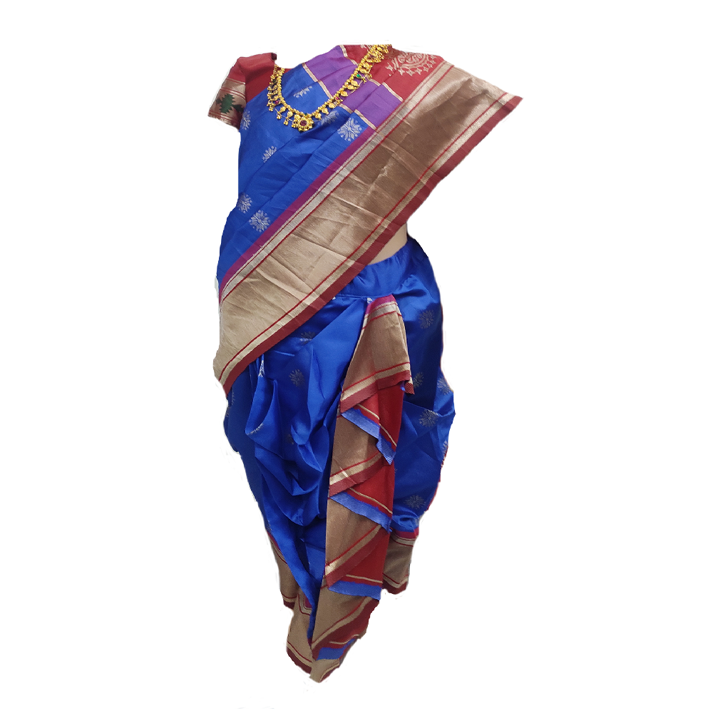 Girls ready to wear nauvaari saree ( waist to ankle 25 inch)