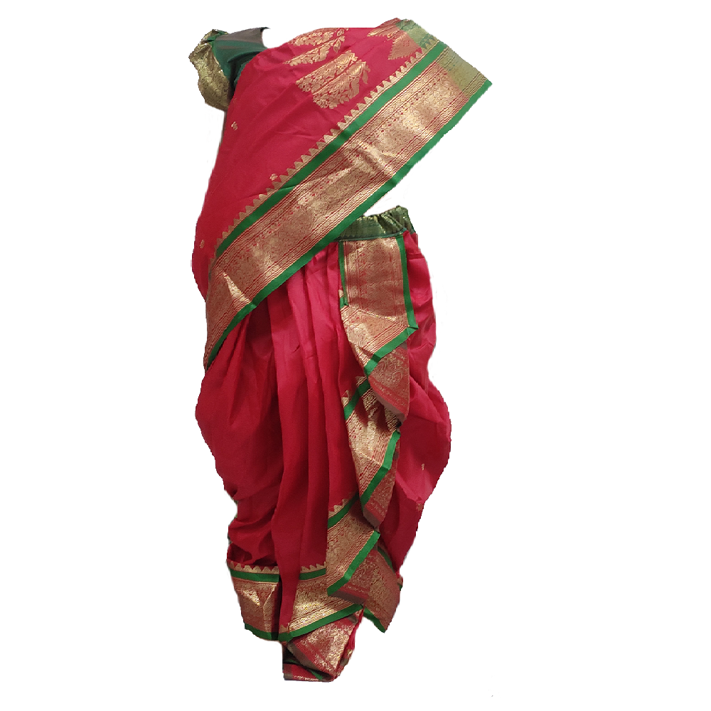 Girls nauvaari saree Art Silk wedding and festival collection