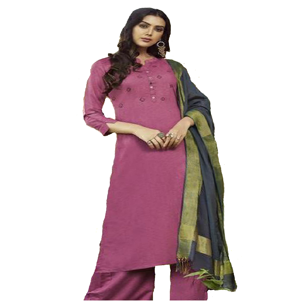 Slub Cotton kurti plazo dress with dupatta, best in summer