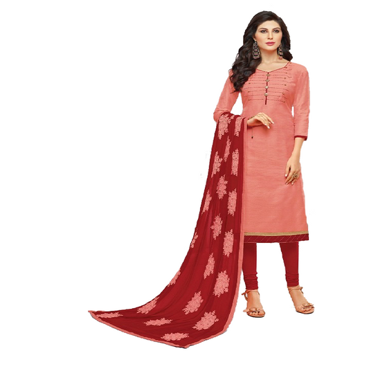 South Silk Designer Dress Materials Pink