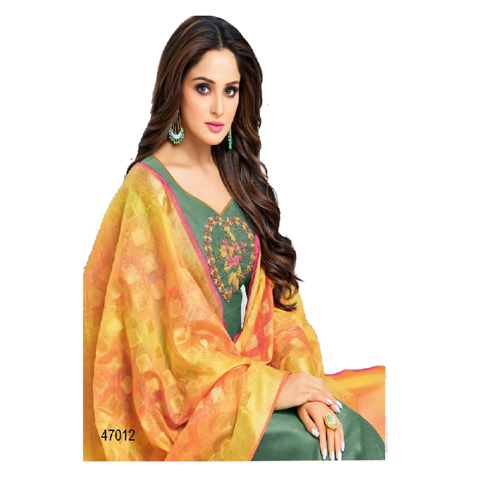 South silk dress material with Banarasi dupatta