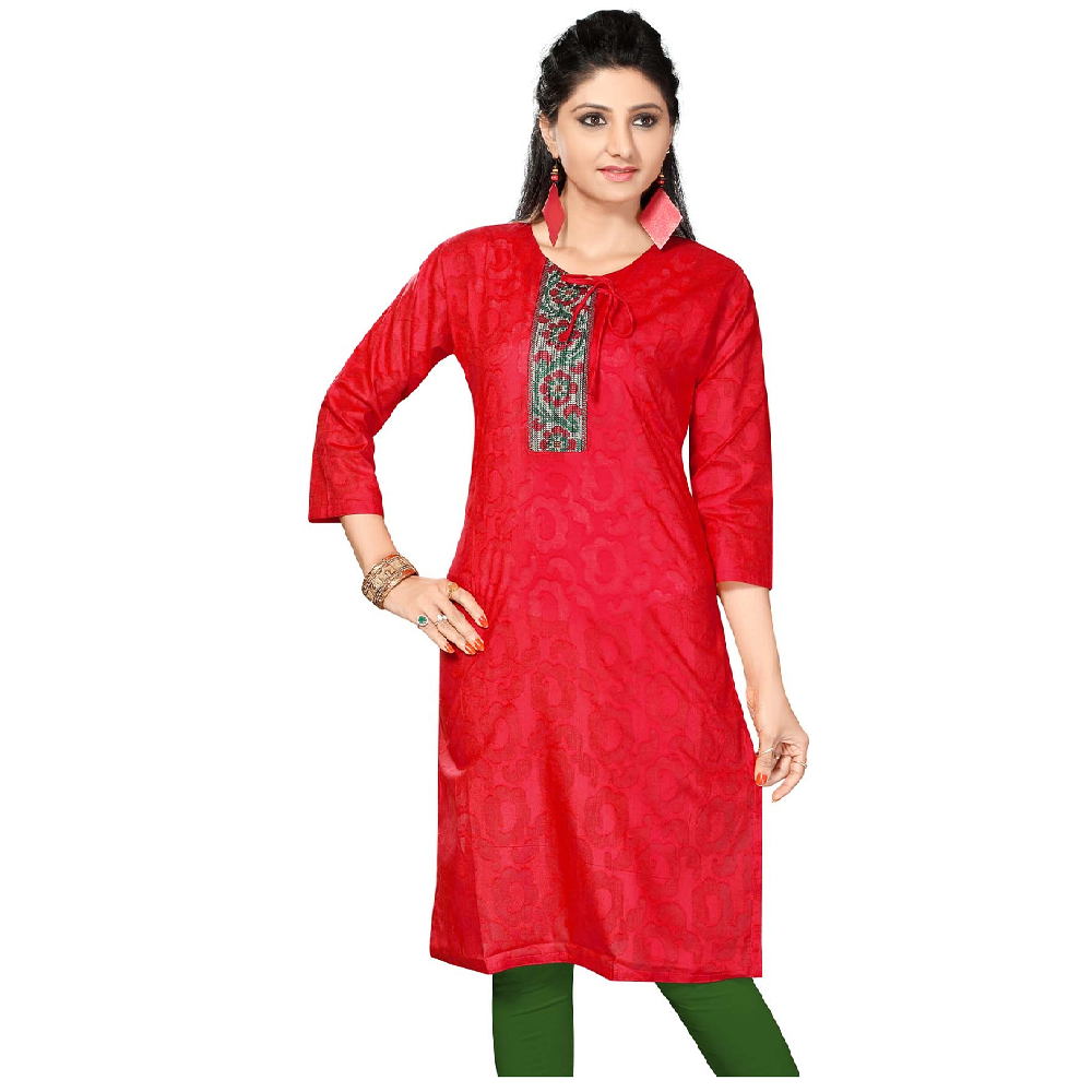 Cotton Fresh red kurti Size L