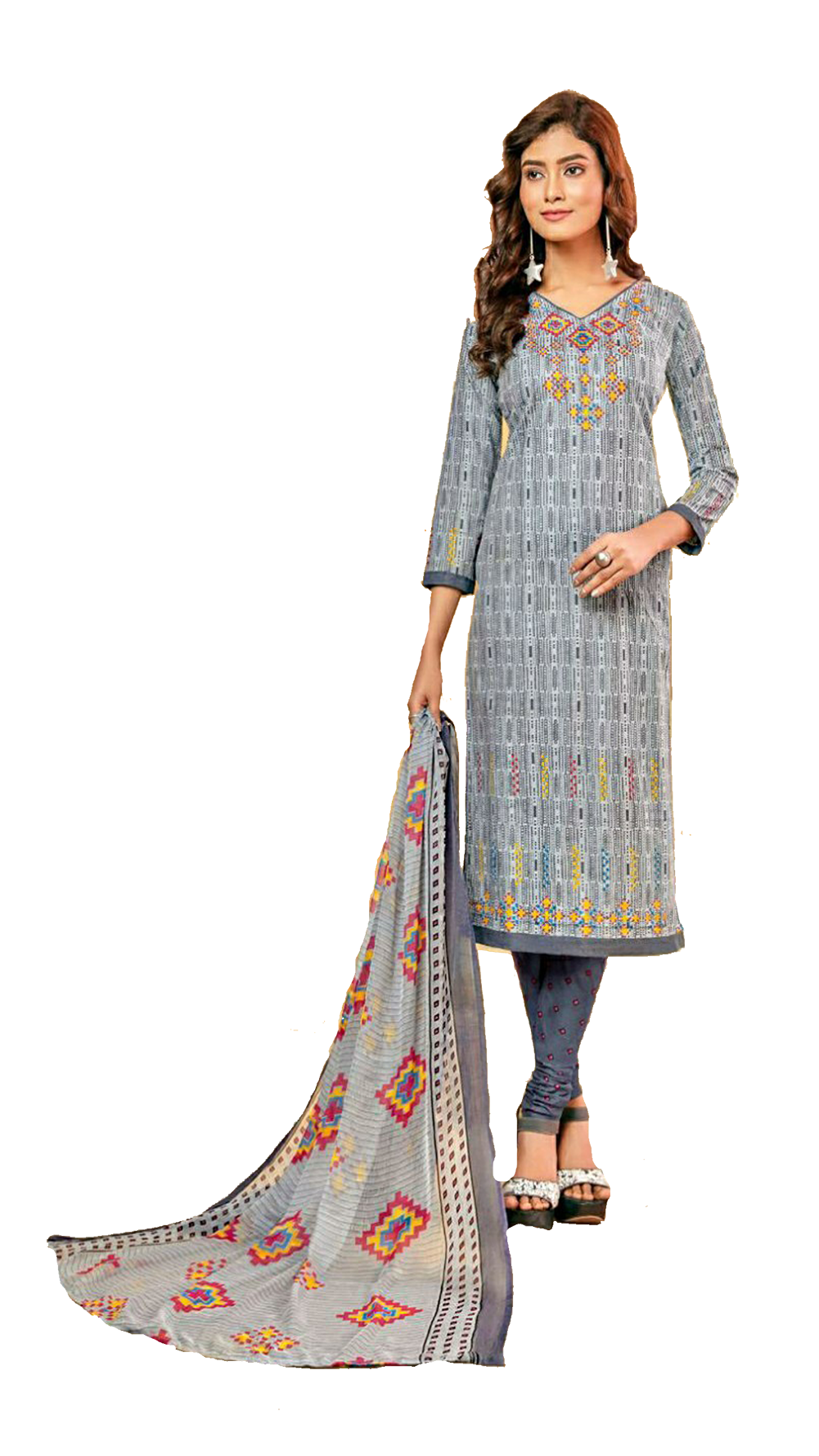 Cotton dress material printed daily wear