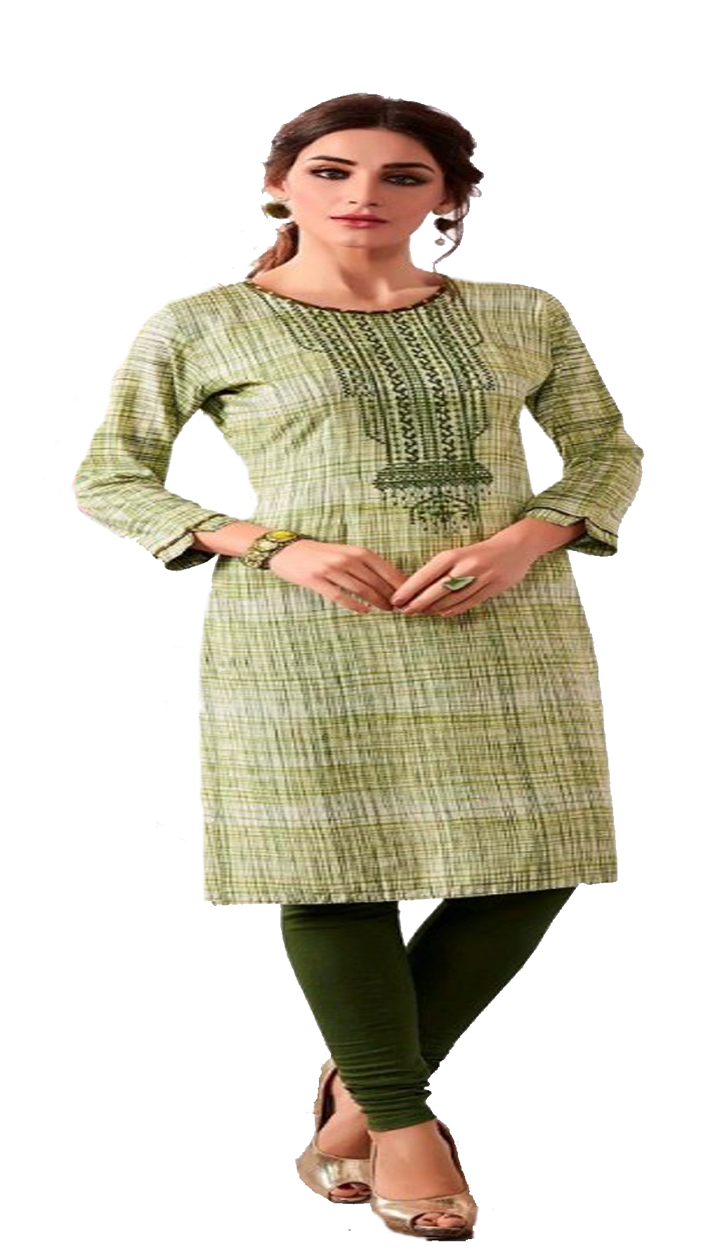 Summer special Kurti soft cotton with reshim embroidery. Bottle Green color