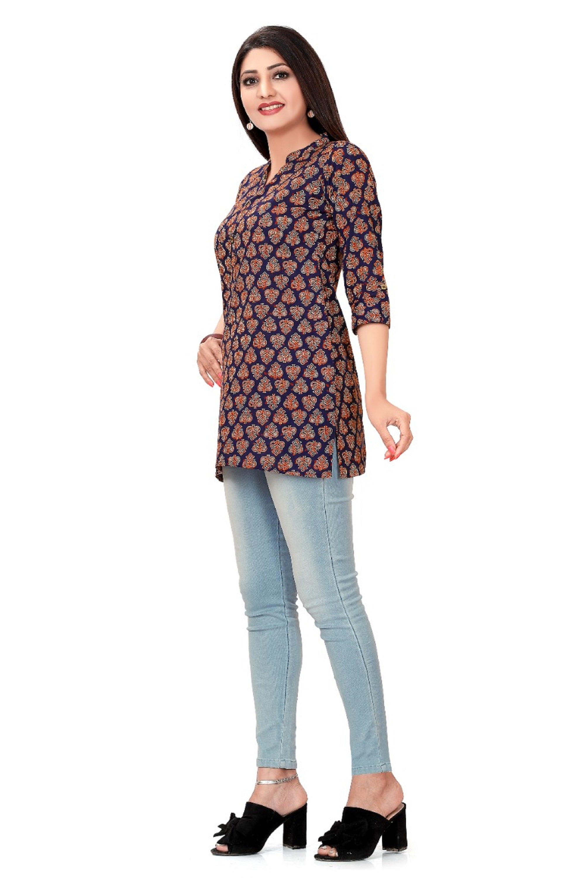 Casual Wear 3/4th Sleeve Ladies Denim Kurti, Size: M-XXL, Wash Care: Dry  clean at Rs 525 in Surat