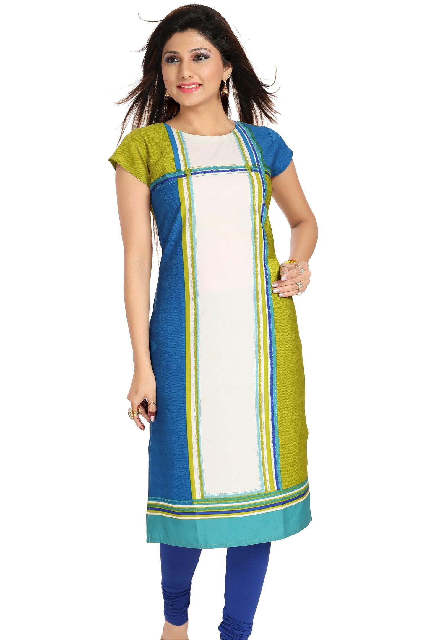 Quick dry poly crepe kurti light weight daily wear - Size -L