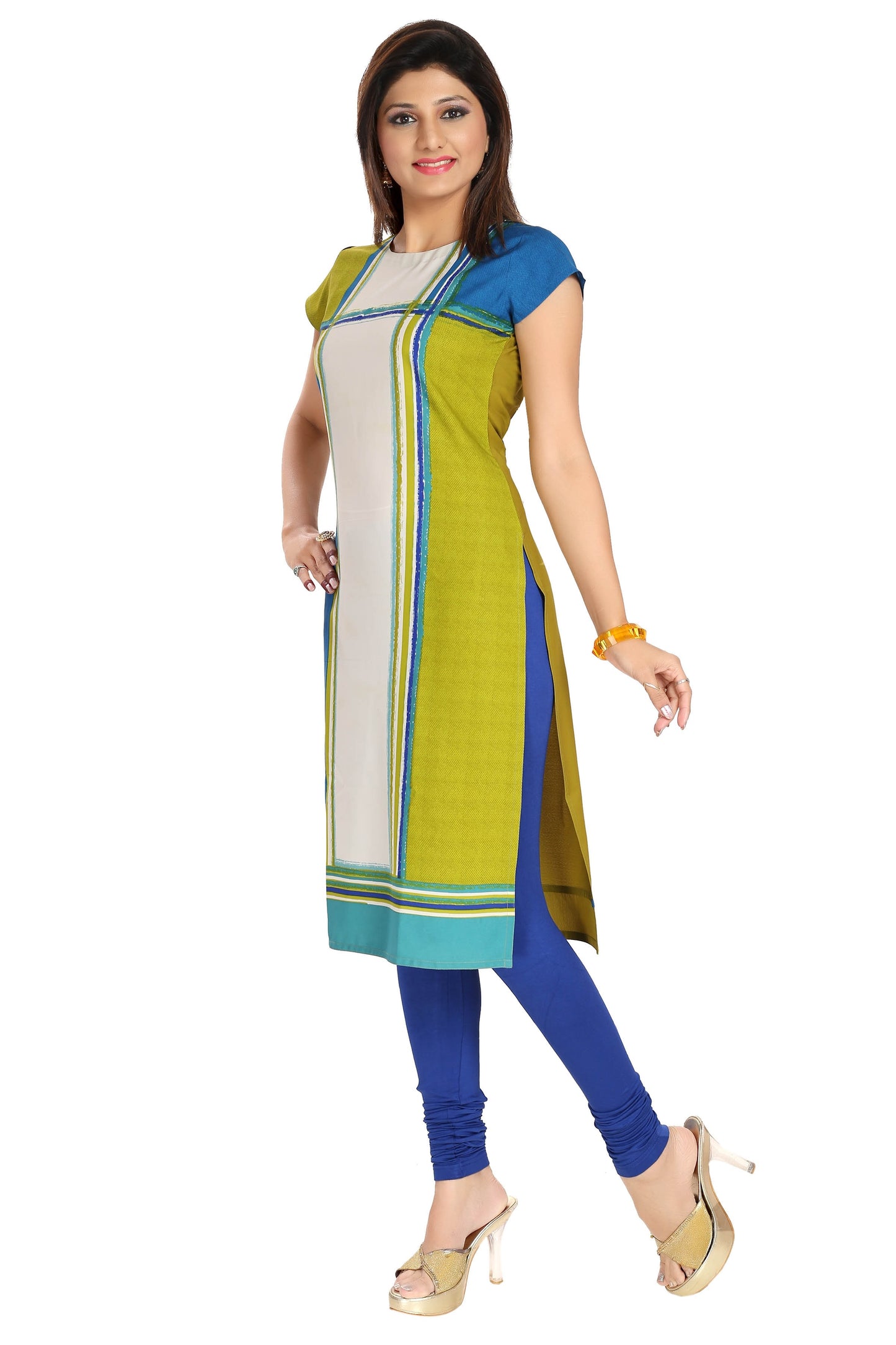 Quick dry poly crepe kurti light weight daily wear - Size -L