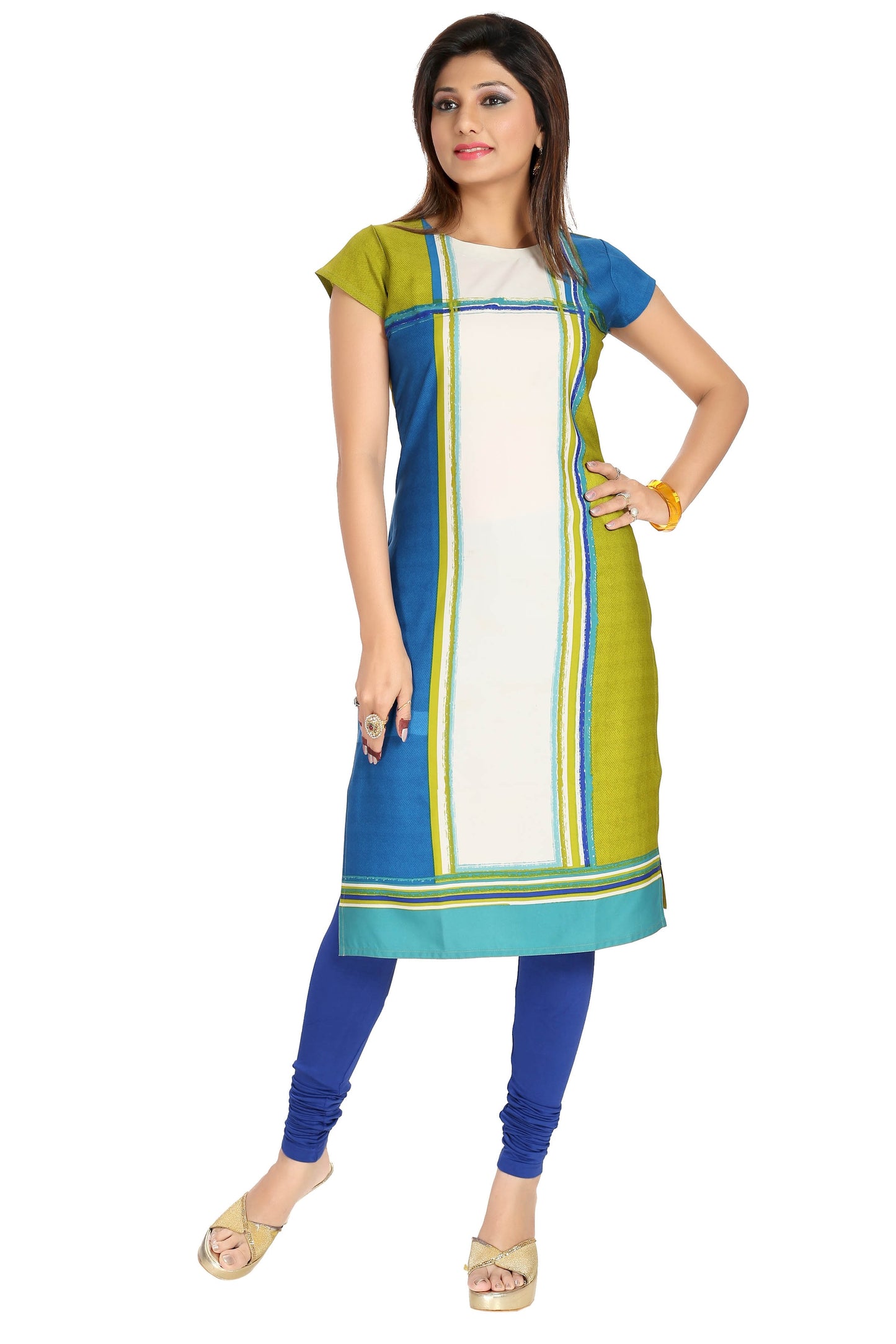 Quick dry poly crepe kurti light weight daily wear - Size -L